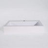 Vasque à poser en céramique rectangulaire, blanc brillant - Odon