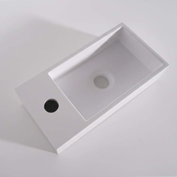 Vasque en céramique à poser, blanc brillant - Klepsy