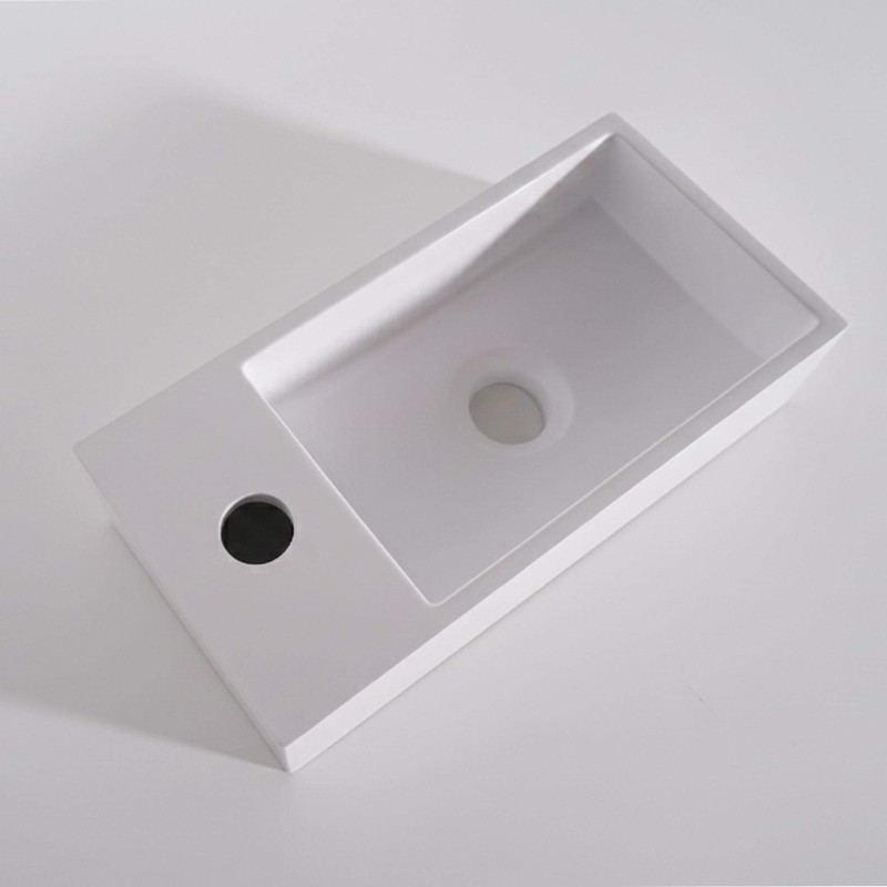 Vasque en céramique à poser, blanc brillant - Klepsy