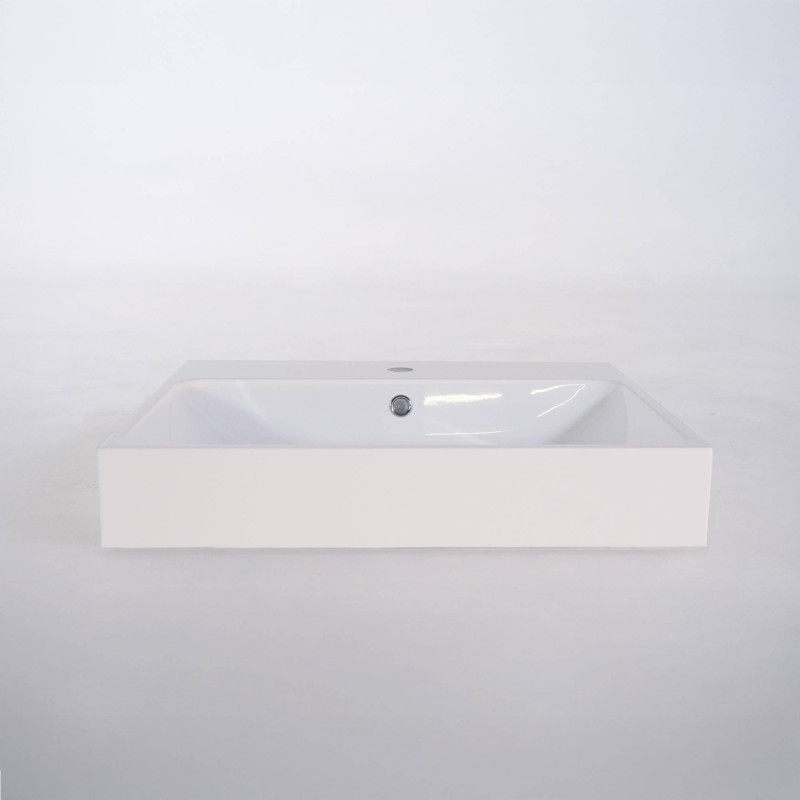 Vasque salle de bain en céramique, blanc brillant - Anna