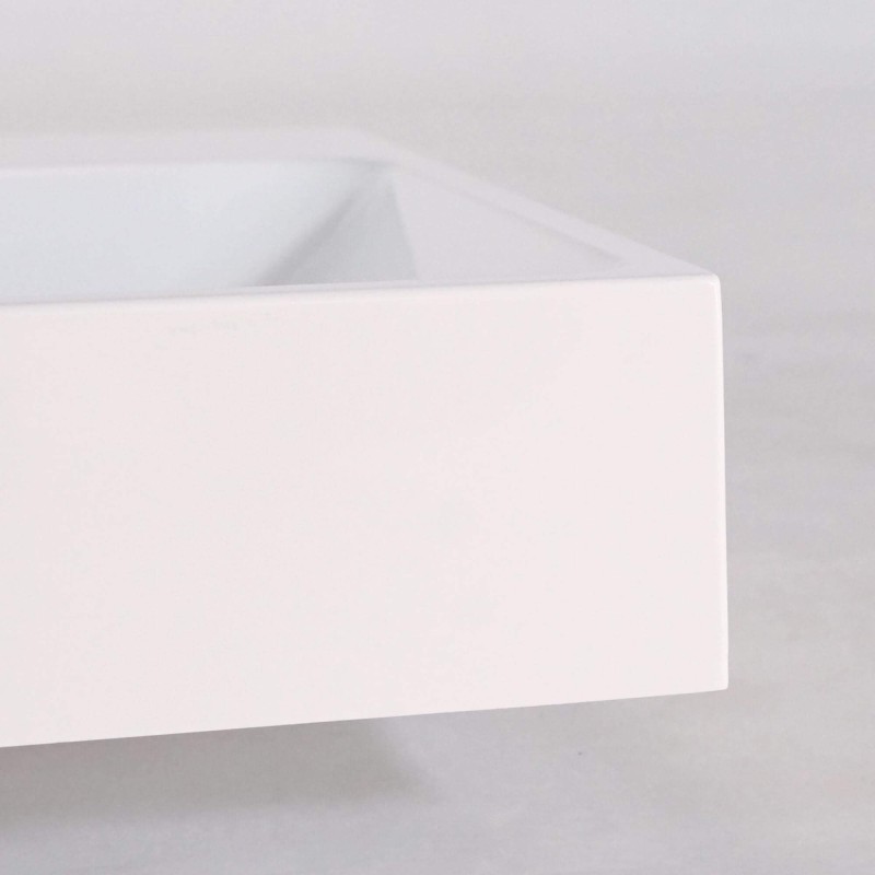 Vasque salle de bain en céramique, blanc brillant - Anna