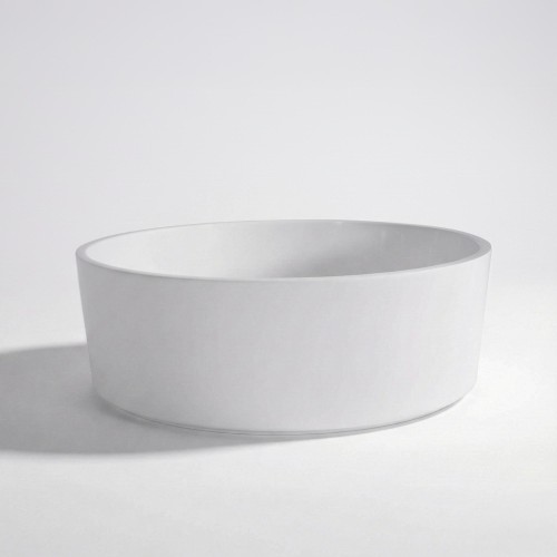 Vasque ronde en céramique, blanc mat - Rundo