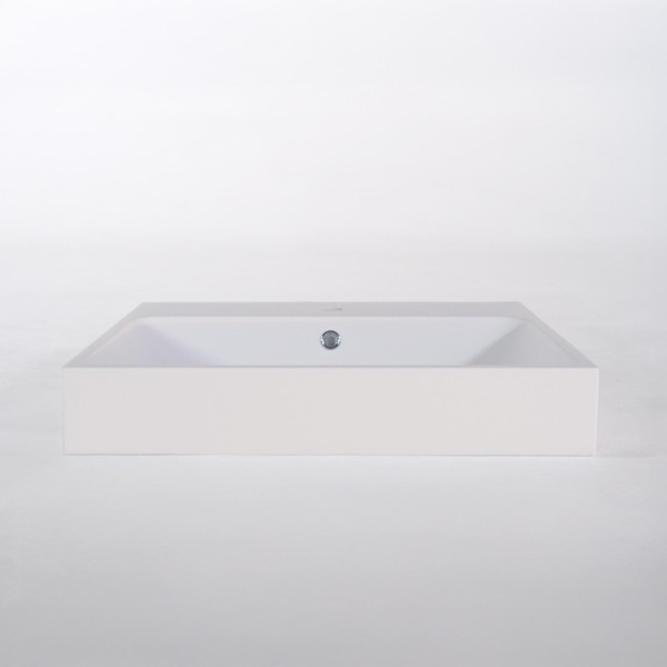 Vasque salle de bain en céramique, blanc mat - Anna