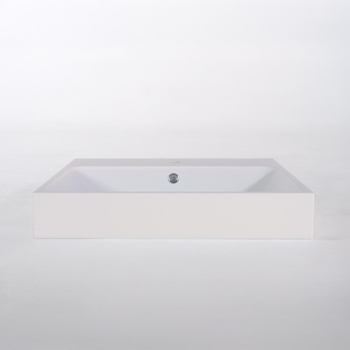 Vasque salle de bain en céramique, blanc mat - Anna