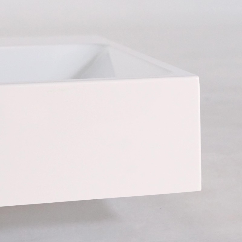 Vasque salle de bain en céramique, blanc mat - Anna