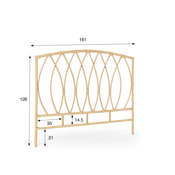 Tête de lit 160 cm en osier (rotin) - Artis