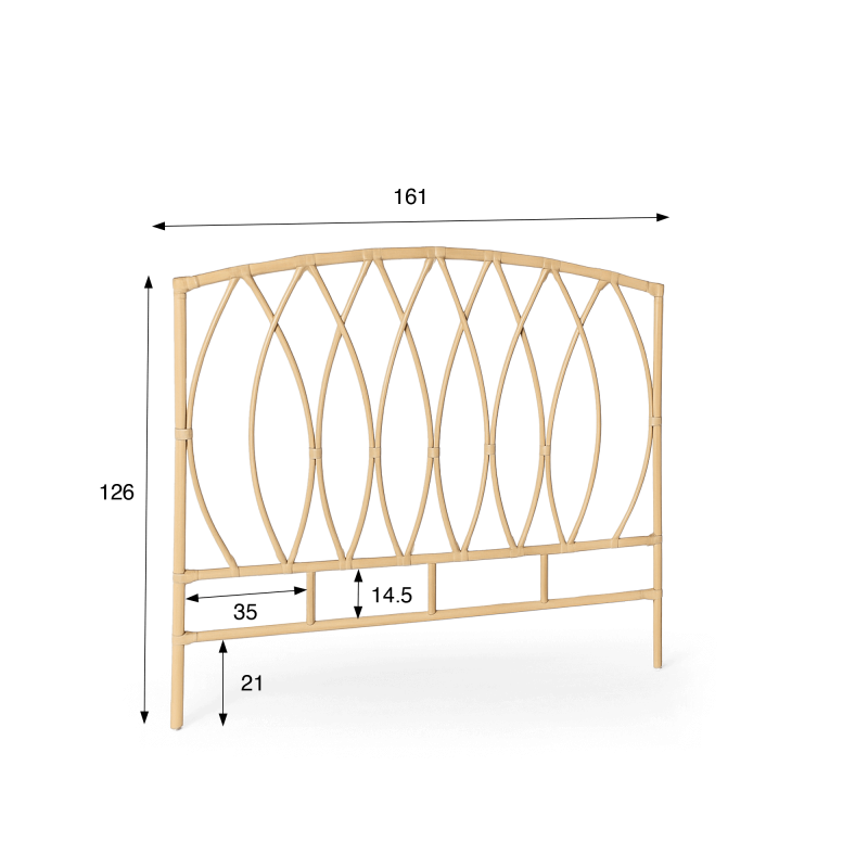 Tête de lit 160 cm en osier (rotin) - Artis