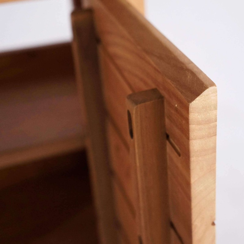 Meuble de salle de bain simple vasque en bois massif, blanc mat - Ashwini