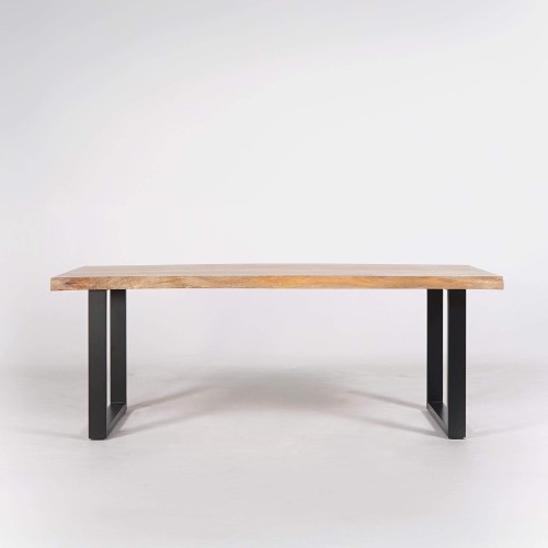 Table bois massif avec pieds métal 180cm - Rustik