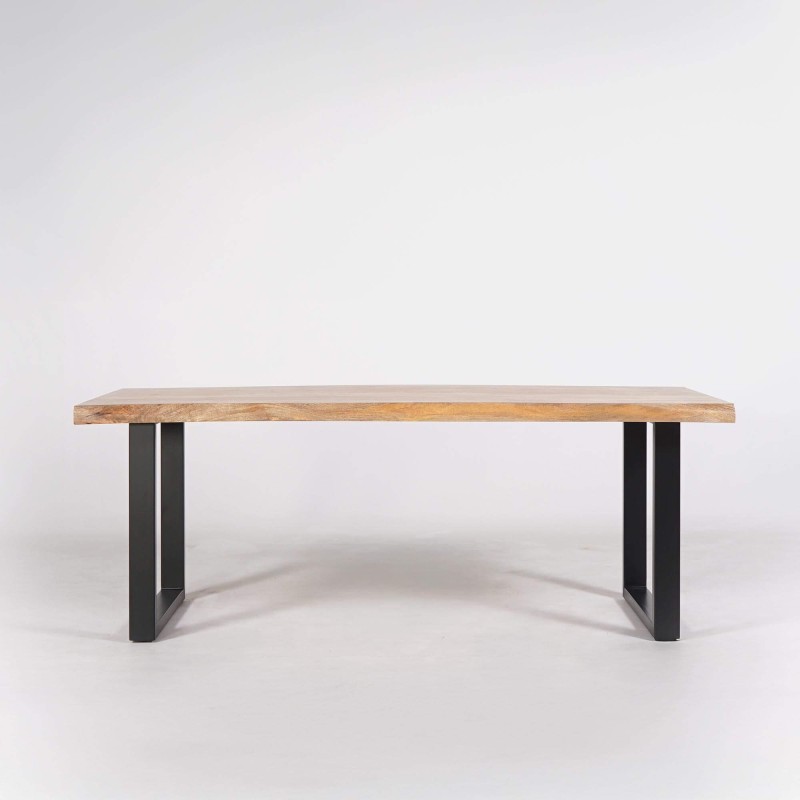Table bois massif avec pieds métal 180cm - Rustik