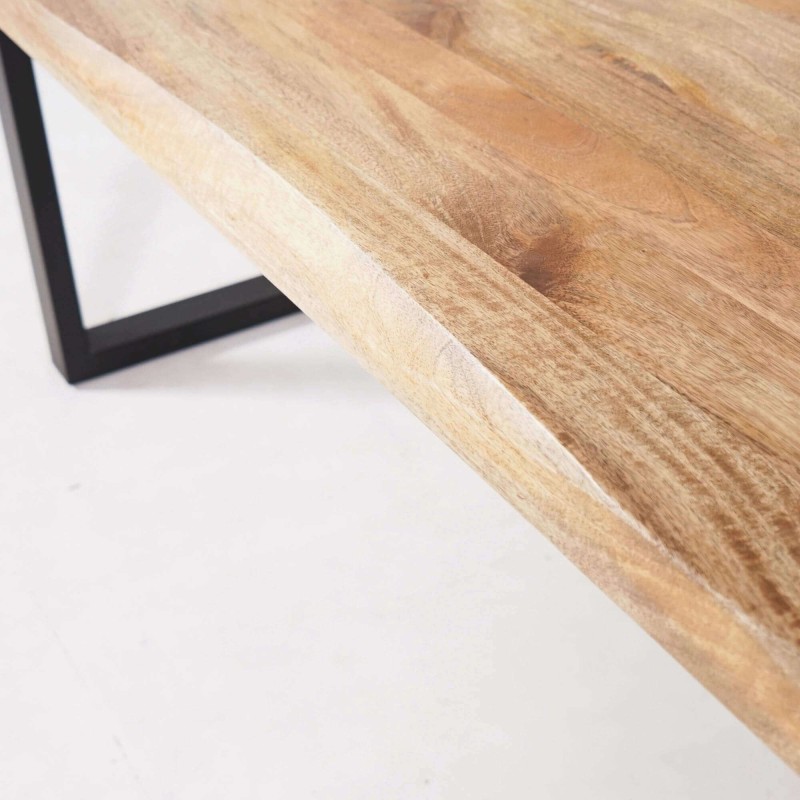 Table bois massif avec pieds métal 180cm - Rustik