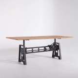 Table de salle à manger industrielle réhaussable 200 cm