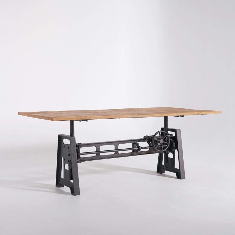 Table de salle à manger industrielle réhaussable 200 cm