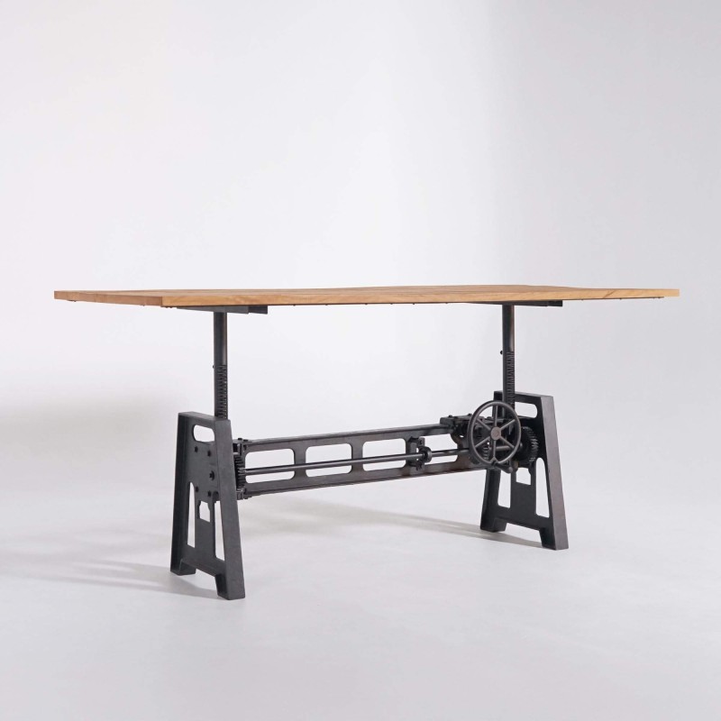 Table de salle à manger industrielle réhaussable 200 cm