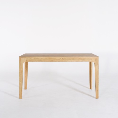 Table à manger rectangulaire en bois de chêne 140 x 80 cm avec allonge 50 cm
