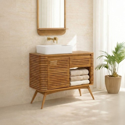 Meuble sous vasque en teck...