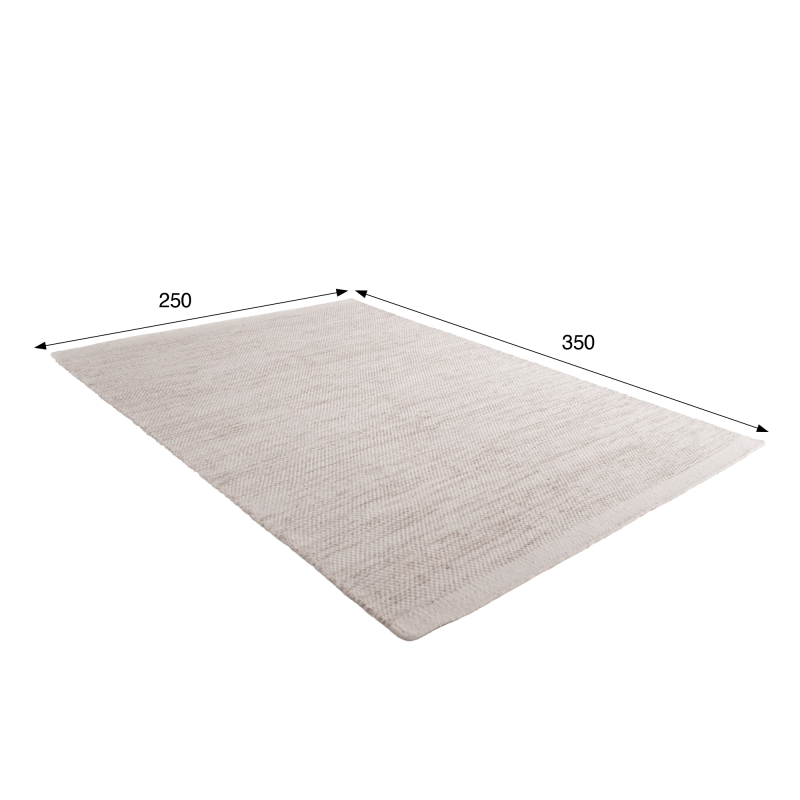 Tapis en laine et coton 250x350 cm, beige - Elowen