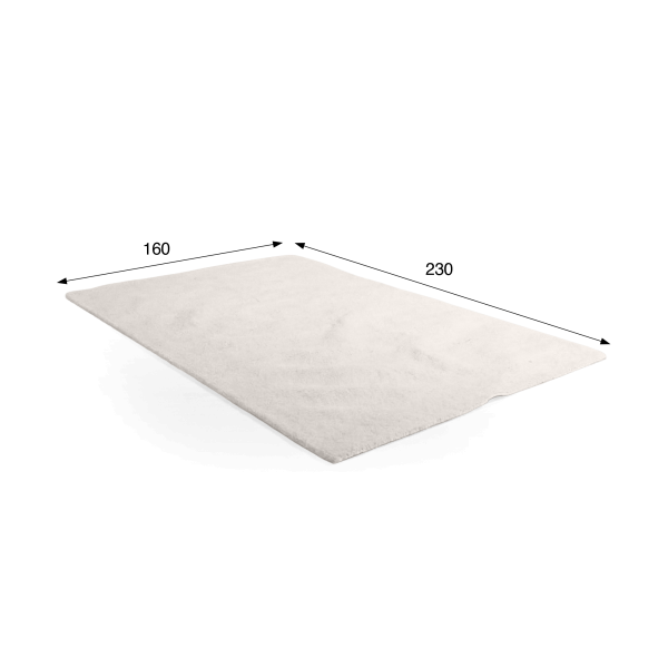 Tapis en laine 160x230 cm, blanc - Handa