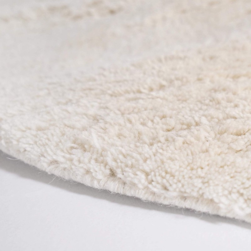 Tapis en laine 150x150 cm, blanc - Handa