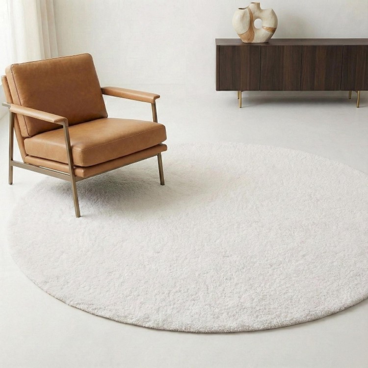 Tapis en laine 200x200 cm, blanc - Handa