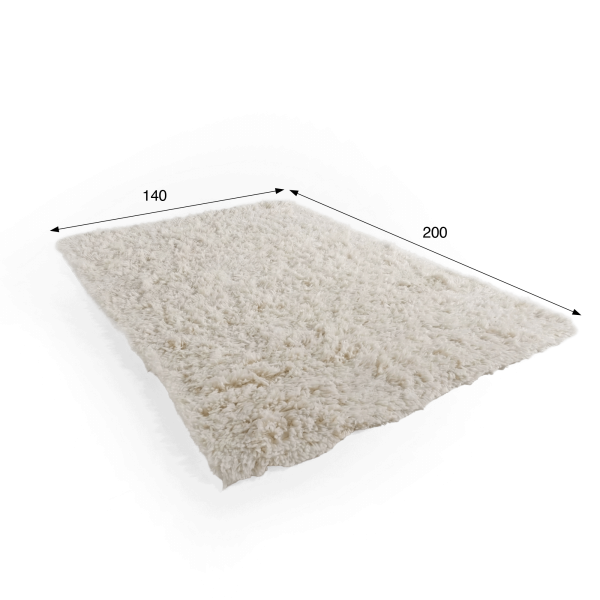 Tapis en laine 140x200 cm, blanc - Ruma