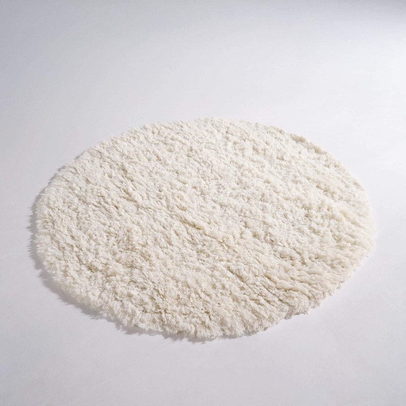 Tapis en laine 150x150 cm, blanc - Ruma