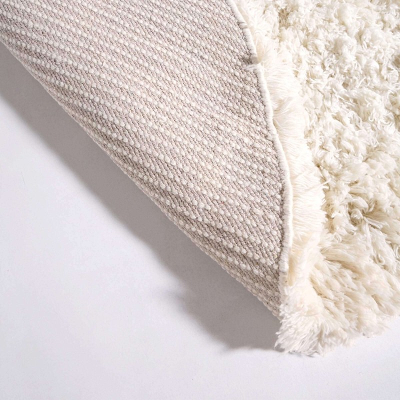 Tapis en laine 200x200 cm, blanc - Ruma