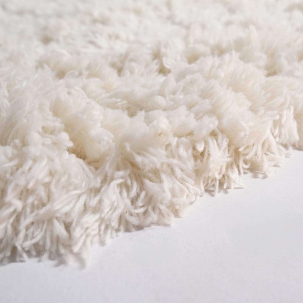 Tapis en laine 200x200 cm, blanc - Ruma