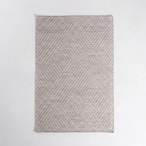 Tapis en laine 140x200 cm, blanc noir - Arvo