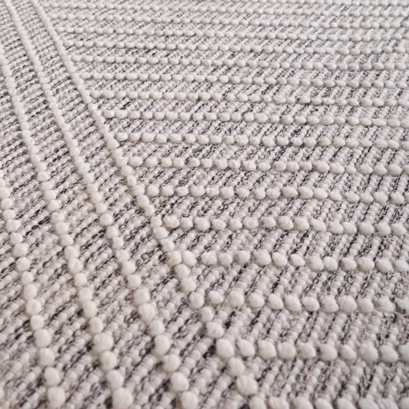 Tapis en laine 140x200 cm, blanc noir - Arvo