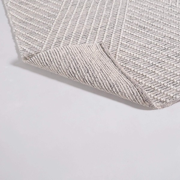 Tapis en laine 140x200 cm, blanc noir - Arvo