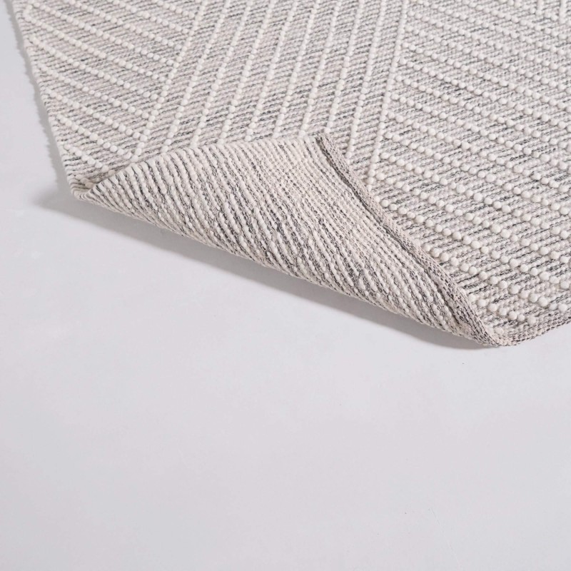 Tapis en laine 140x200 cm, blanc noir - Arvo