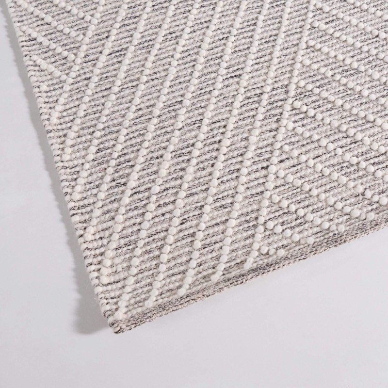 Tapis en laine 140x200 cm, blanc noir - Arvo