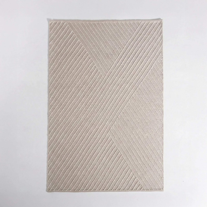 Tapis en laine 140x200 cm, blanc beige - Arvo