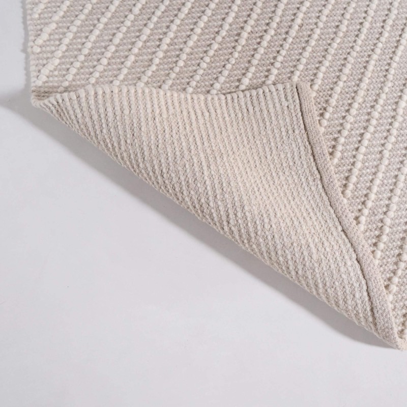 Tapis en laine 140x200 cm, blanc beige - Arvo