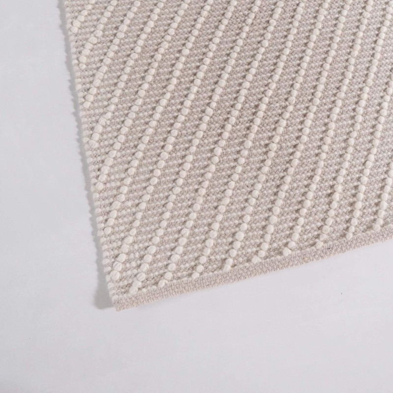 Tapis en laine 140x200 cm, blanc beige - Arvo