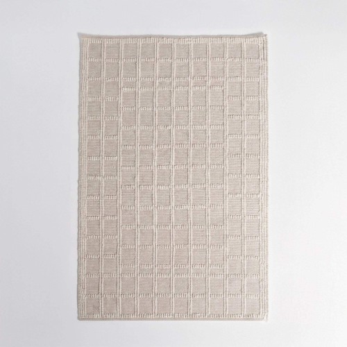 Tapis en laine 140x200 cm, blanc beige - Silva