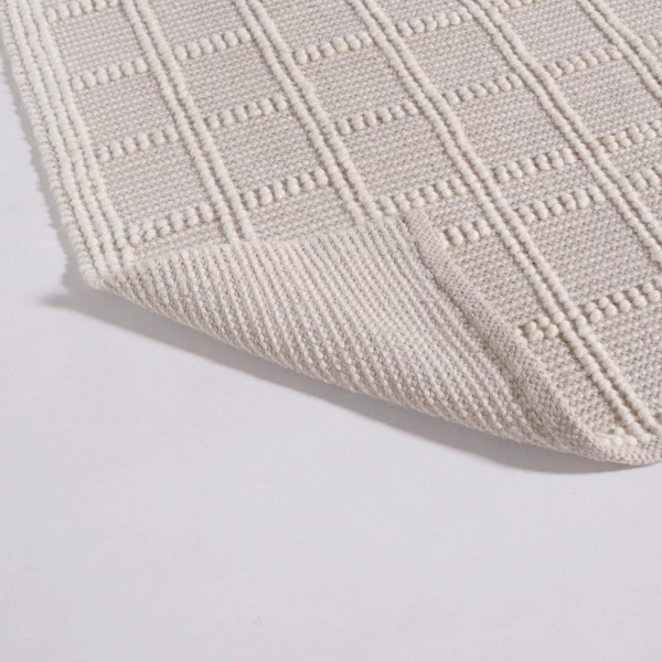 Tapis en laine 140x200 cm, blanc beige - Silva