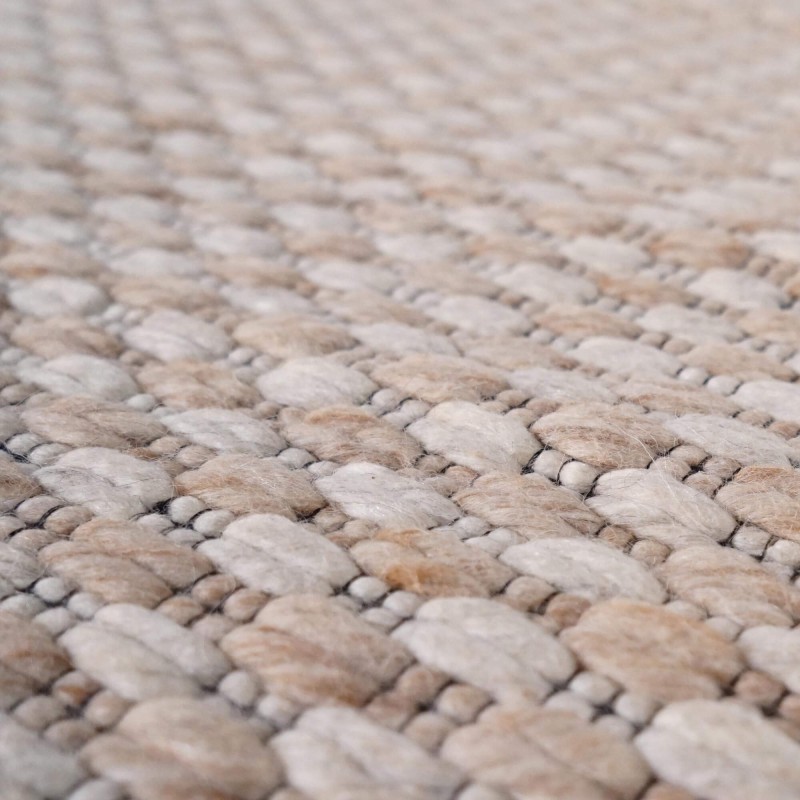 Tapis en laine 140x200 cm, blanc beige - Orin