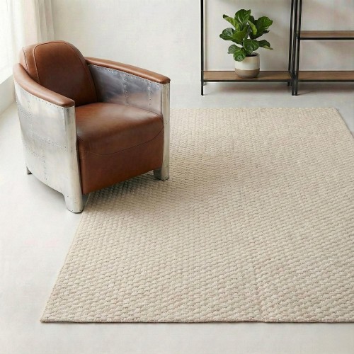 Tapis en laine 140x200 cm, blanc beige - Avelin