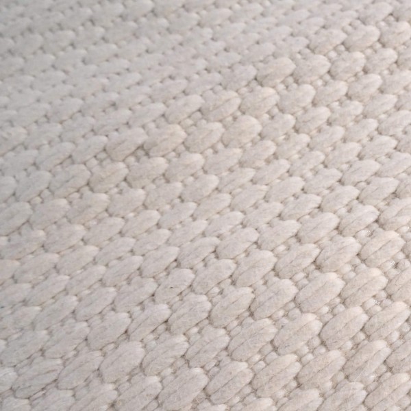 Tapis en laine 140x200 cm, blanc beige - Avelin