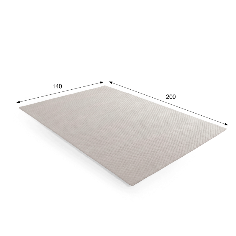 Tapis en laine 140x200 cm, blanc beige - Avelin