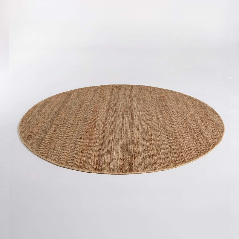 Tapis en jute 150x150 cm, blanc beige - Noa