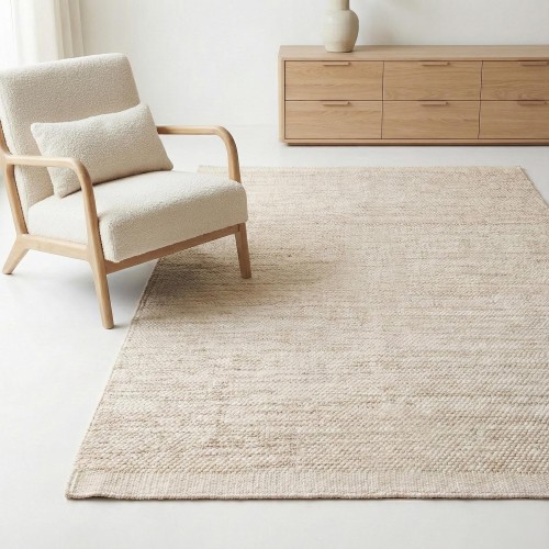 Tapis en laine et coton 200x300 cm, beige - Elowen