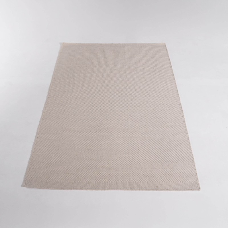 Tapis en laine et coton 140x200 cm, blanc gris - Iria