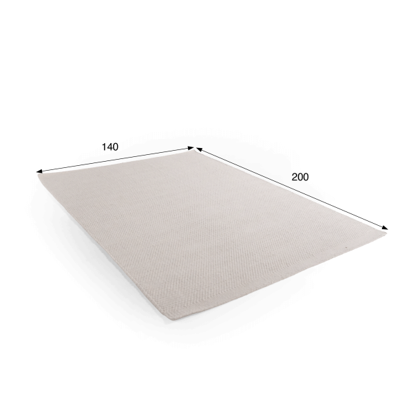 Tapis en laine et coton 140x200 cm, blanc gris - Iria