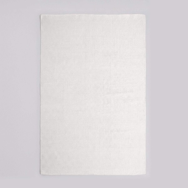 Tapis en laine et coton 160x230 cm, blanc - Elowen