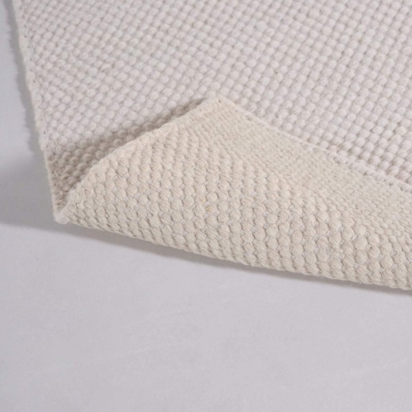 Tapis en laine et coton 160x230 cm, blanc - Elowen