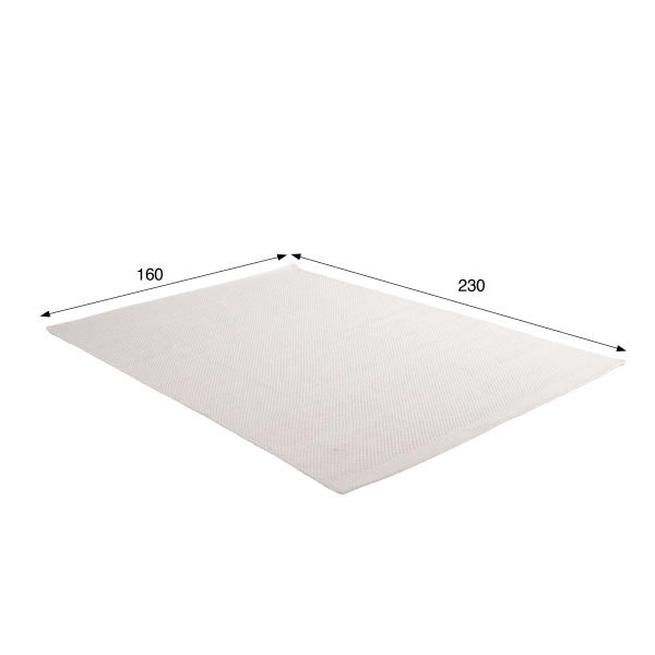 Tapis en laine et coton 160x230 cm, blanc - Elowen