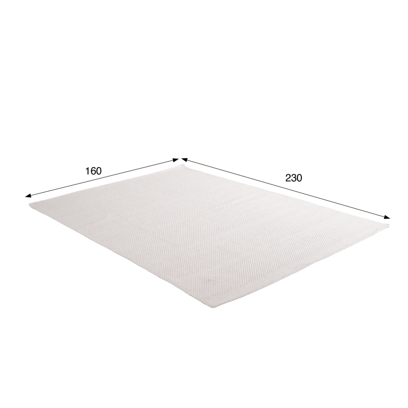 Tapis en laine et coton 160x230 cm, blanc - Elowen